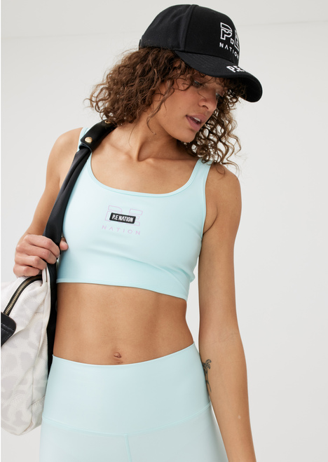 Grand Stand Sports Bra in Cool Aqua