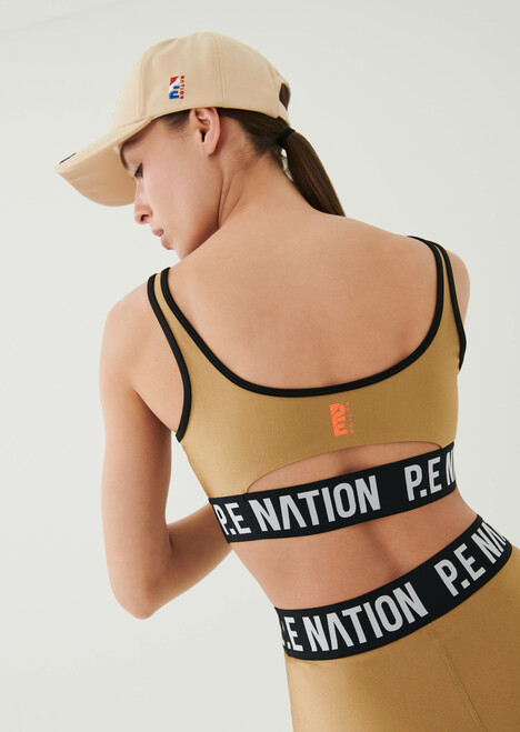 Goal Side Sports Bra in Tannin
