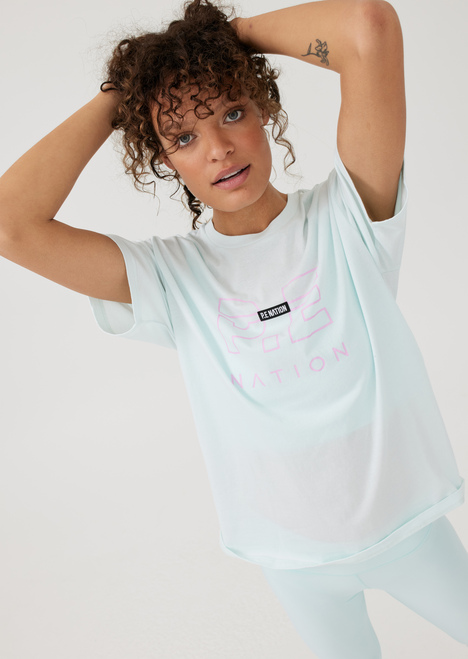 Heads Up Tee in Cool Aqua