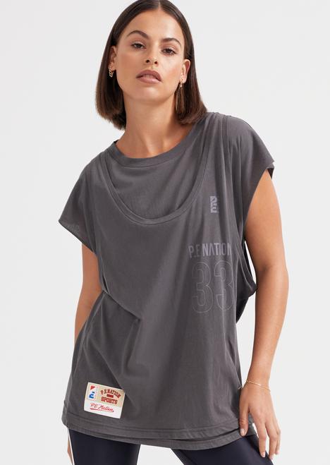 Fadeaway Tee in Charcoal
