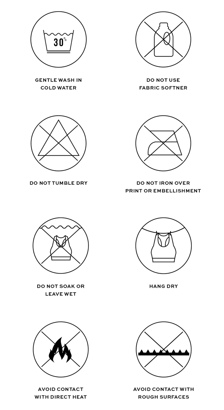 P.E Nation Garment Care Guide