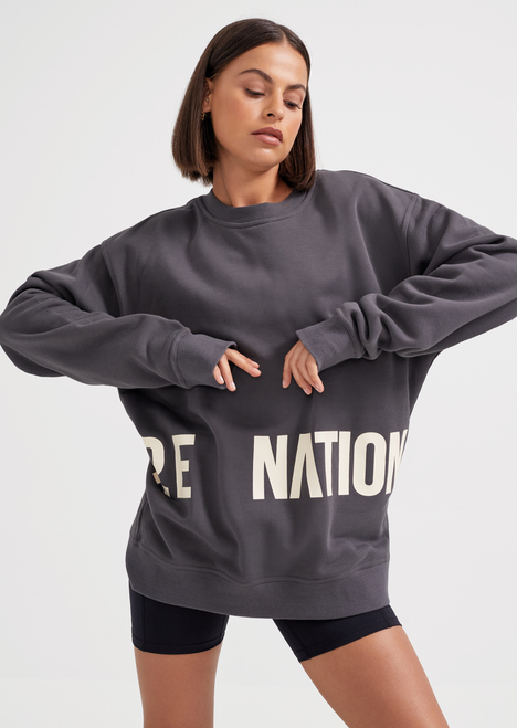 Triple Double Sweat in Charcoal