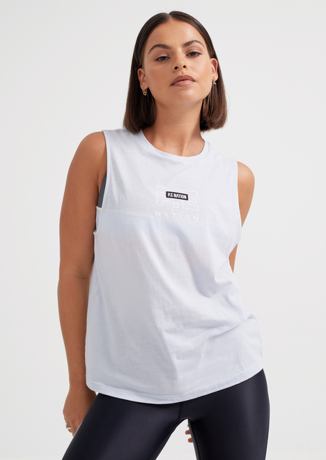 Twist Serve Tank in Blue Pale